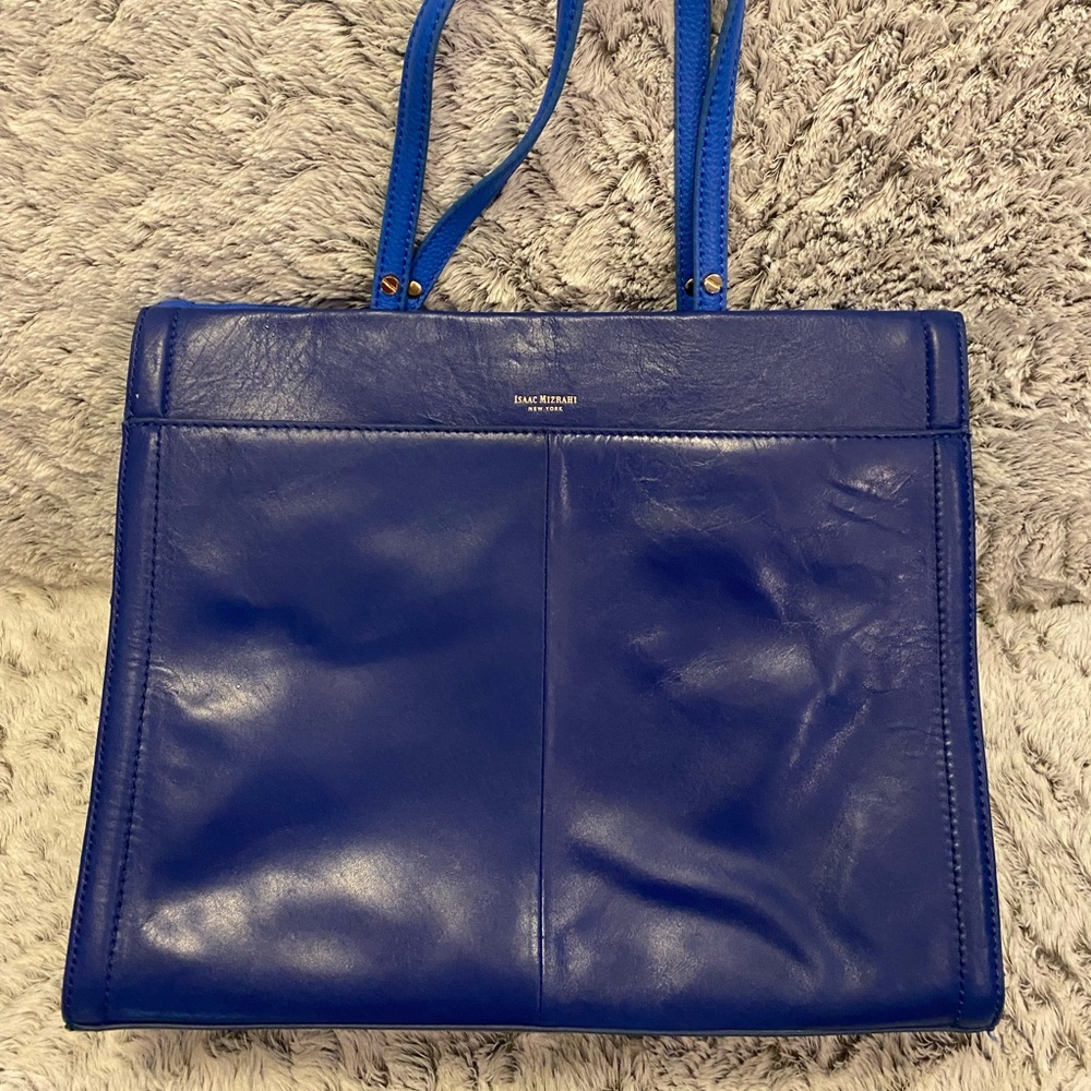 Issac Mizrahi Royal Blue  Leather Tote - Satchel.